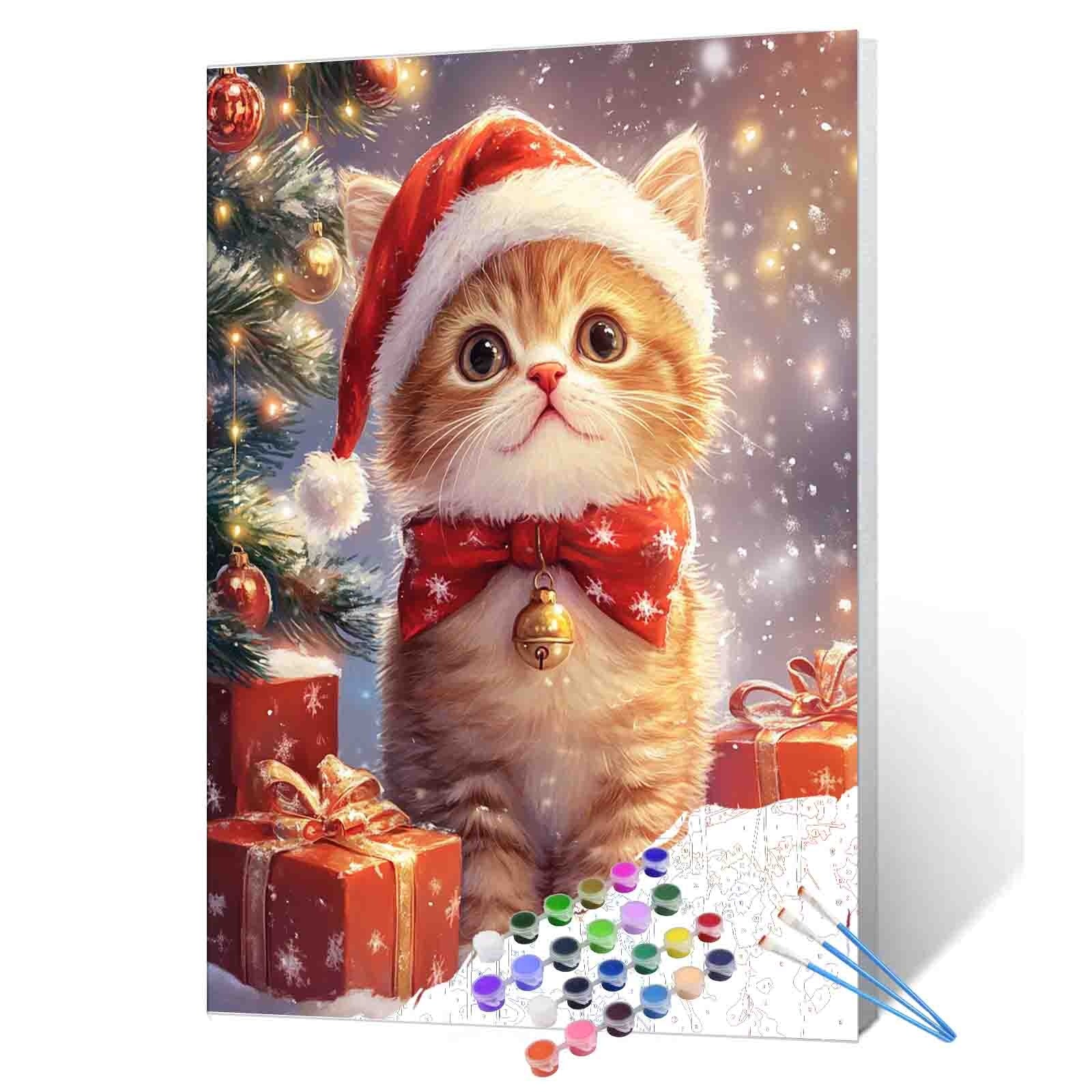 tucocoo-santa-kitten-malen-nach-zahlen-40x50cm-ohne-rahmen image 1