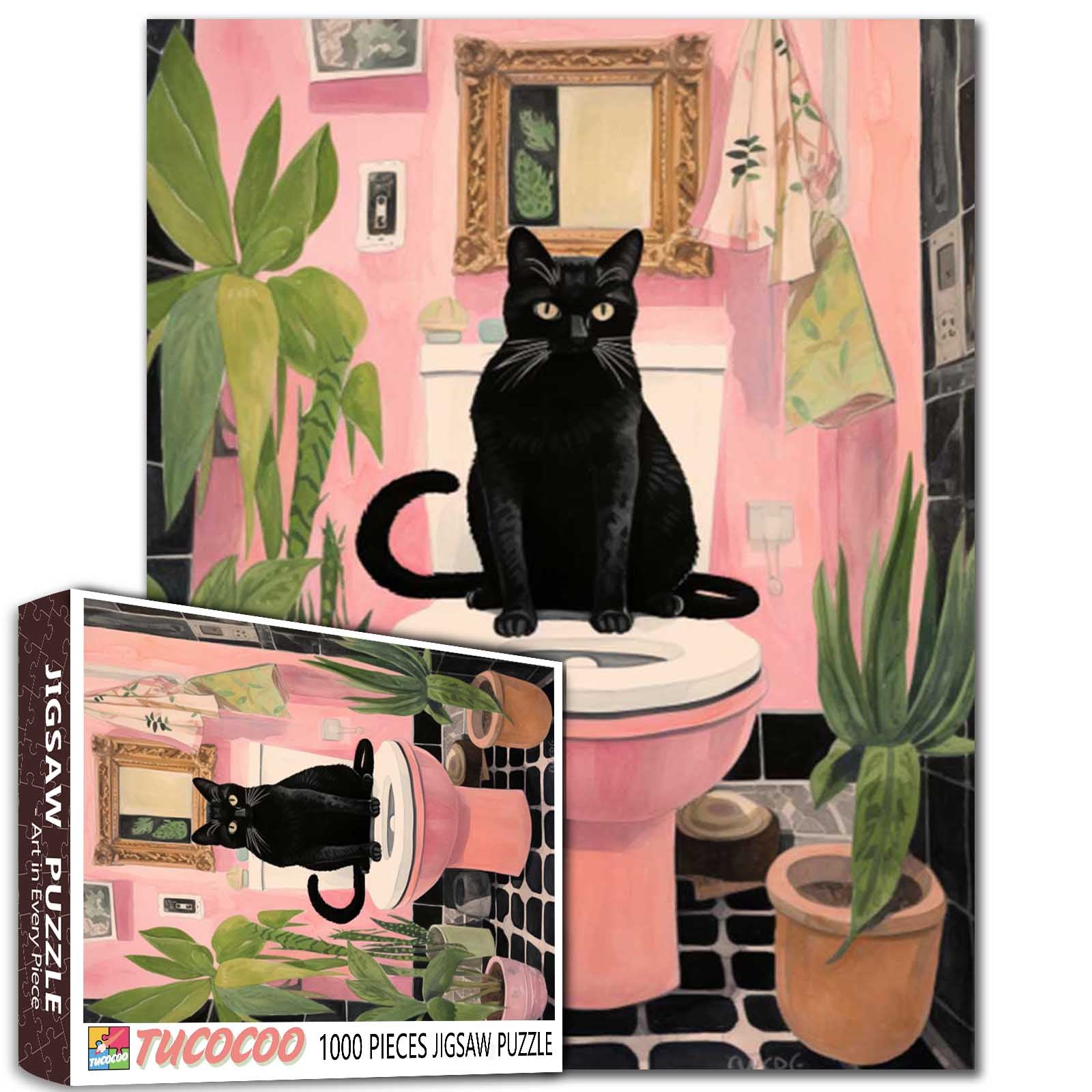 tucocoo-jigsaw-black-cat-puzzle-1000-teile-toilette image 1