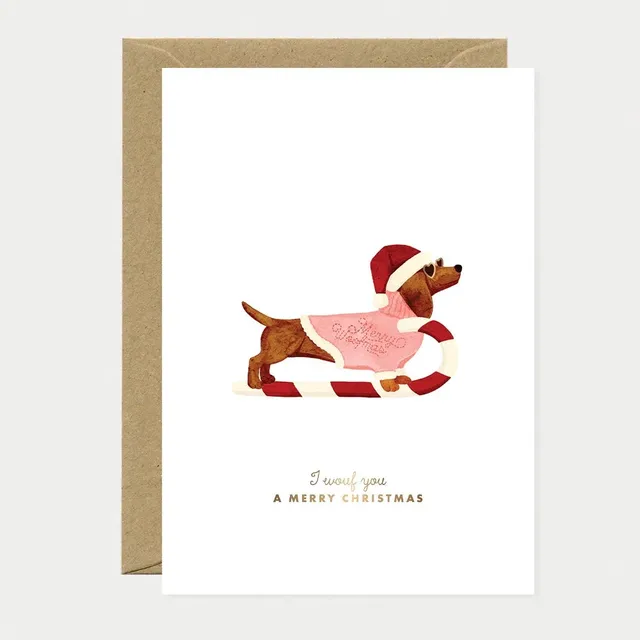 all-the-ways-to-say-merry-woofmas-weihnachtskarte-goldfolie image 1