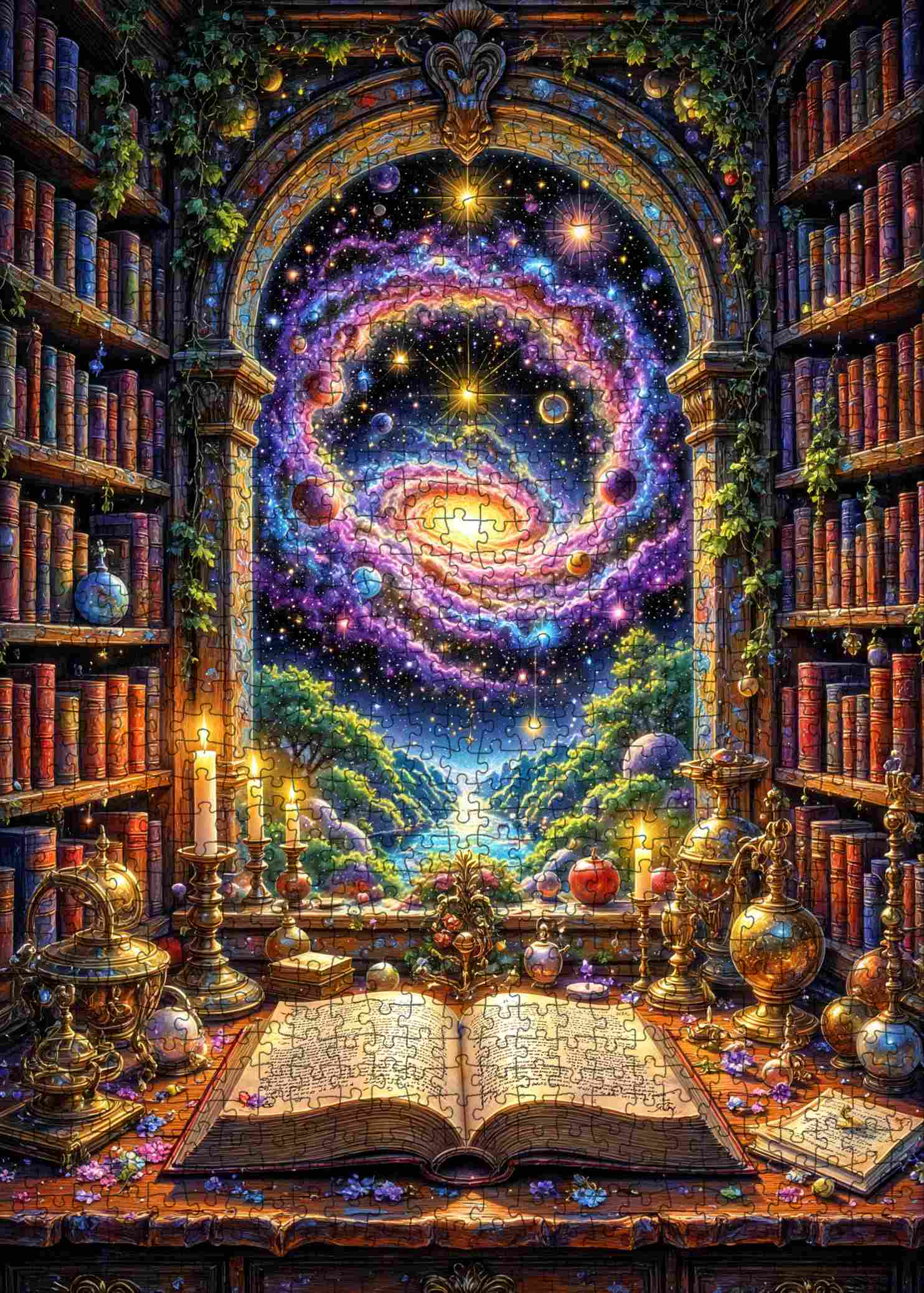 tucocoo-jigsaw-puzzles-celestial-library-gateway-puzzle-1000-teile-fantasy image 2