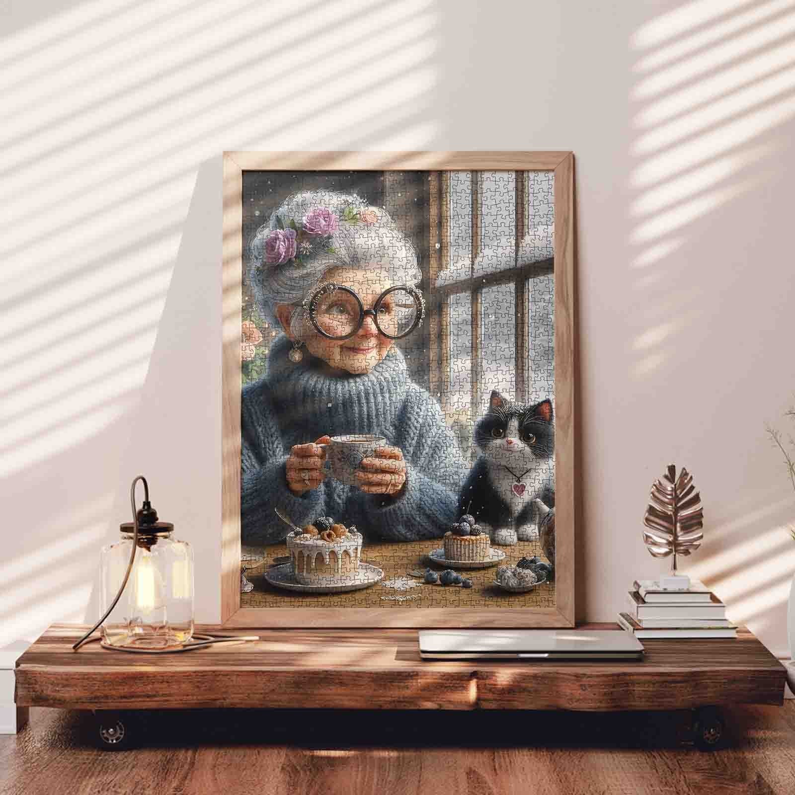 tucocoo-winter-tea-time-puzzle-1000-teile-oma-katze image 3