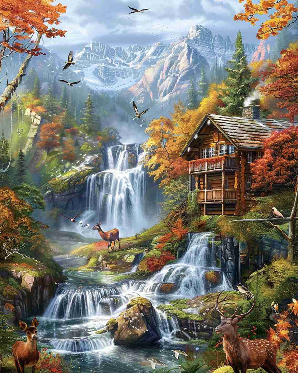 tucocoo-forest-waterfall-retreat-malen-nach-zahlen-wald-40x50cm image 2