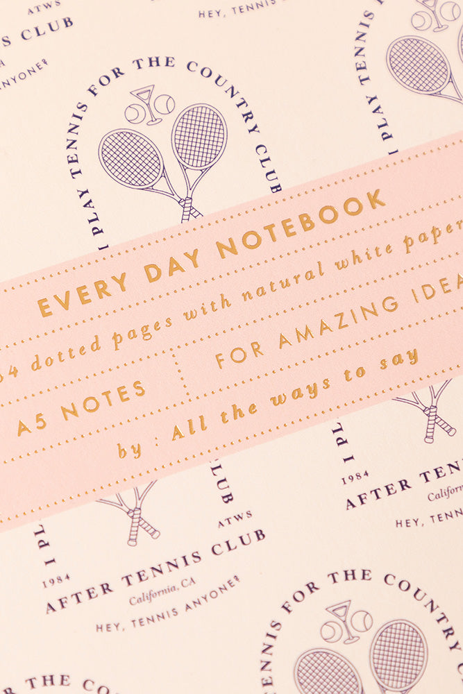 all-the-ways-to-say-after-tennis-notebook-a5-notizbuch-goldfolie image 3