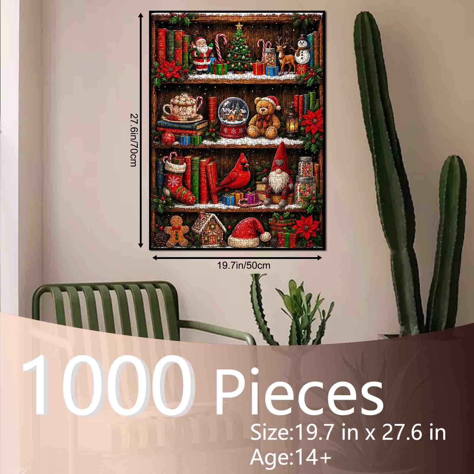 tucocoo-christmas-treasures-bookshelf-puzzle-1000-teile-weihnachten image 5