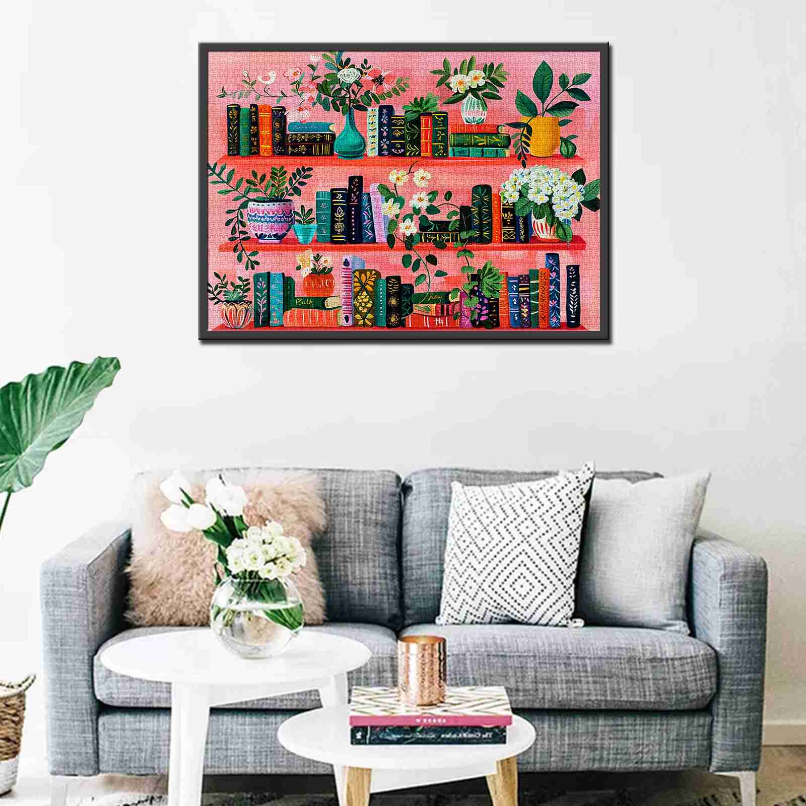tucocoo-bookshelf-and-flowers-puzzle-1000-teile-b-cher image 3