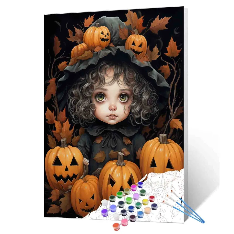 tucocoo-paint-by-numbers-pumpkin-spirit-girl-malen-nach-zahlen-40x50 image 1