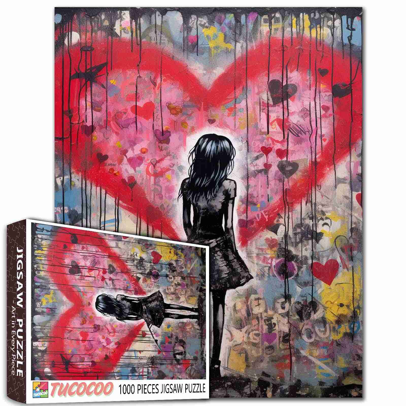 tucocoo-heart-butterfly-graffiti-puzzle-1000-teile-frau image 1