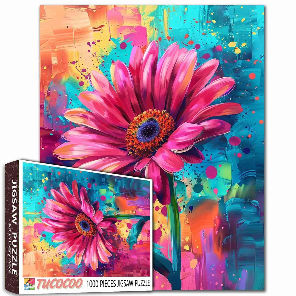 tucocoo-jigsaw-puzzles-colorful-blooming-daisy-puzzle-1000-teile-blume image 1