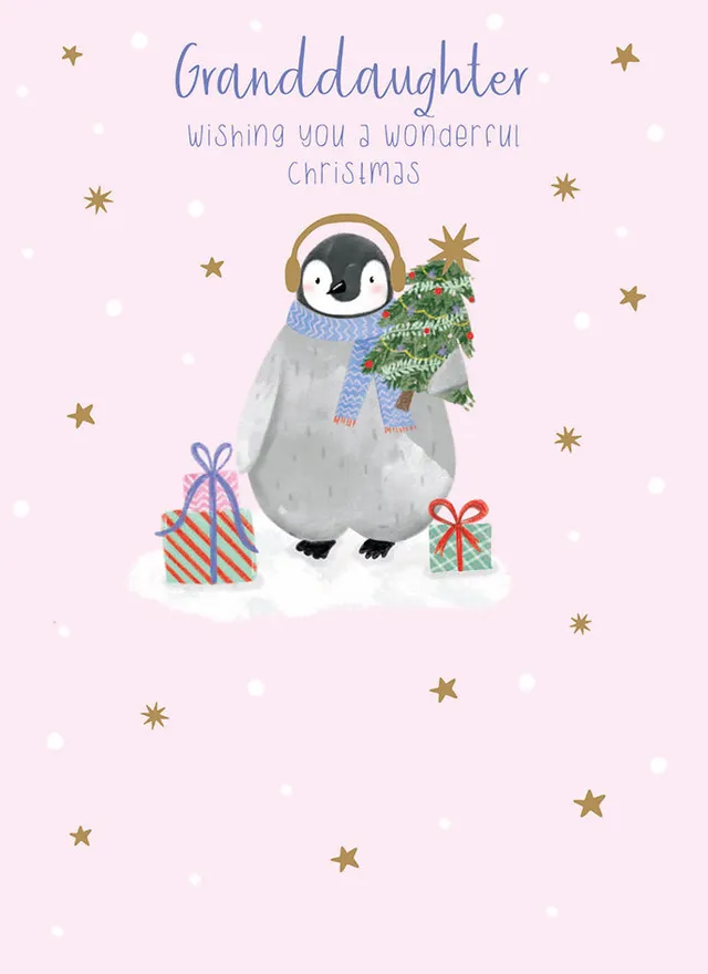 otter-house-weihnachtskarte-enkeltochter-pinguin-einzelkarte-folie image 1