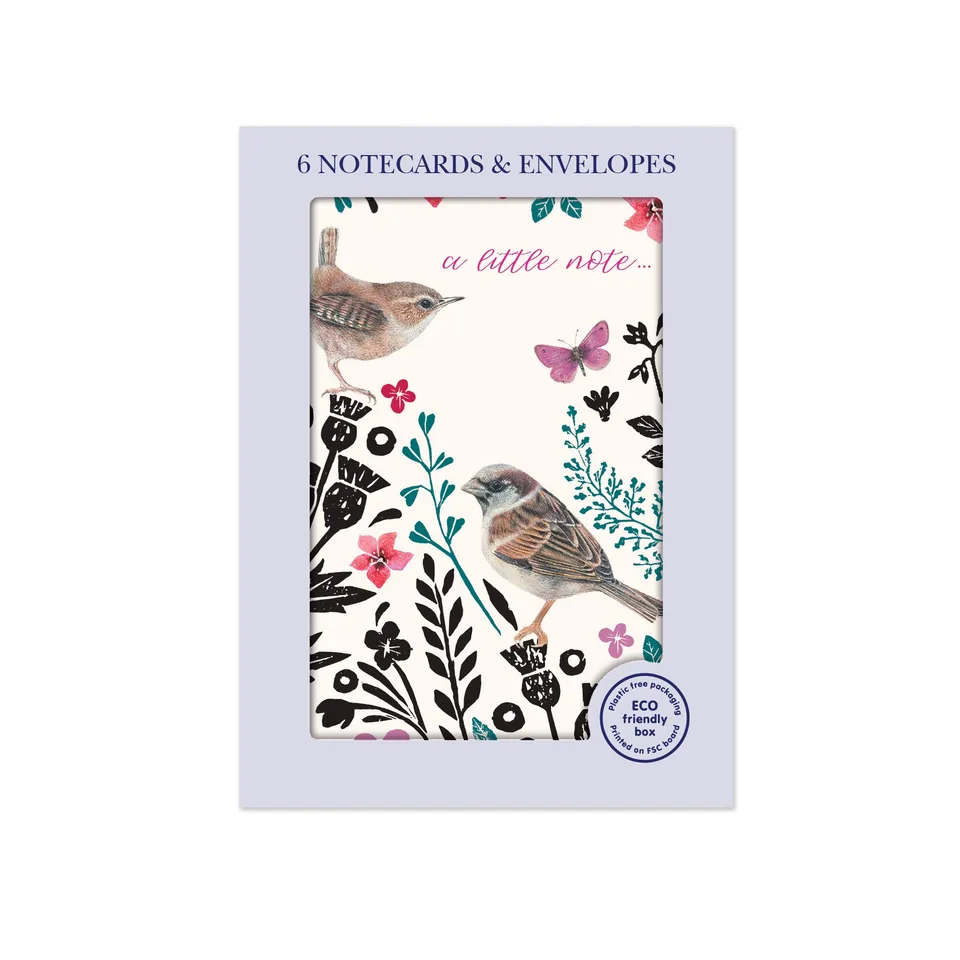 otter-house-floral-birds-mini-notenkarten-6er-blumen image 1