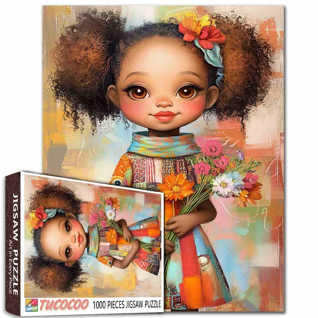 tucocoo-charming-girl-flower-bouquet-puzzle-1000-teile image 1