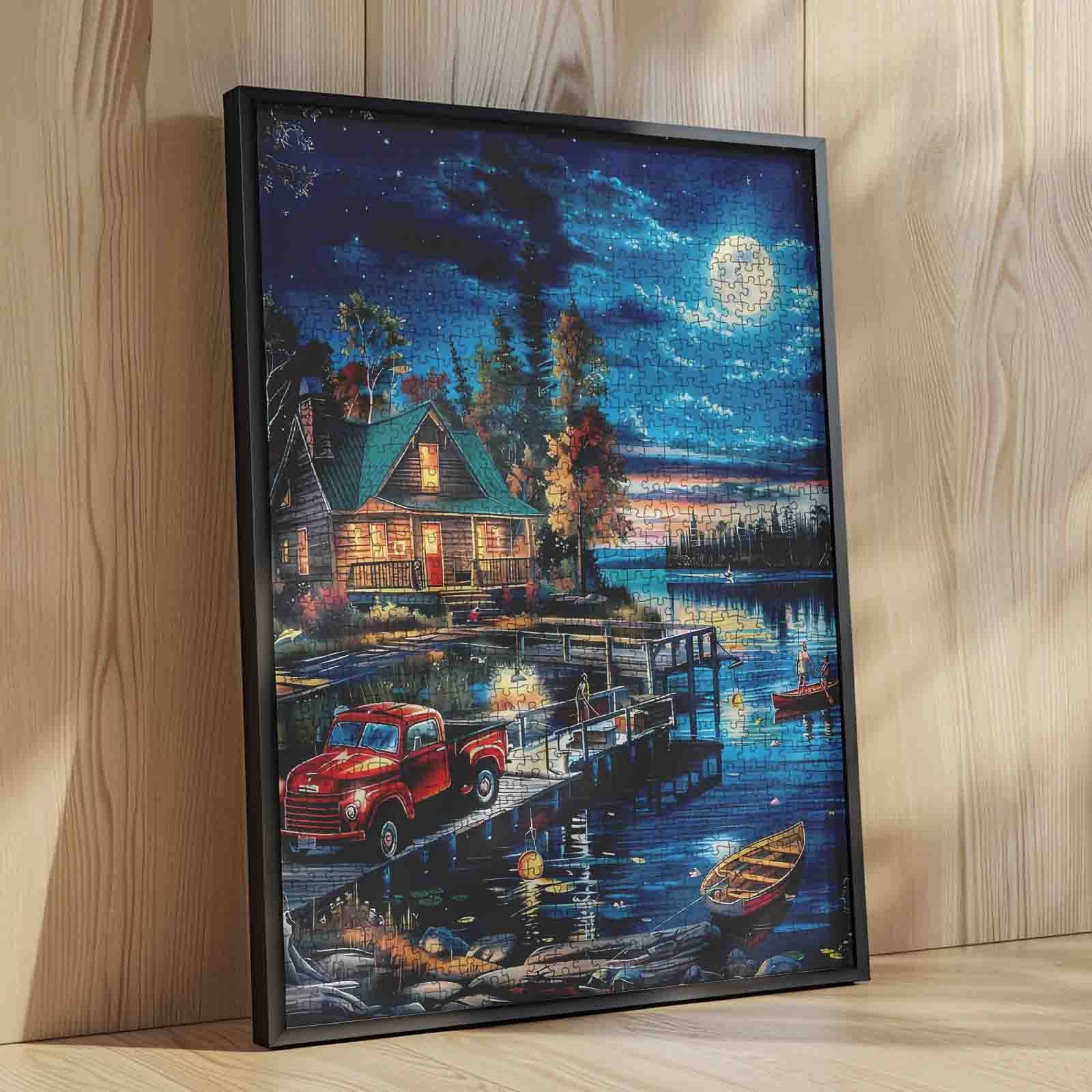 tucocoo-lake-night-cabin-puzzle-1000-teile-landschaft image 4