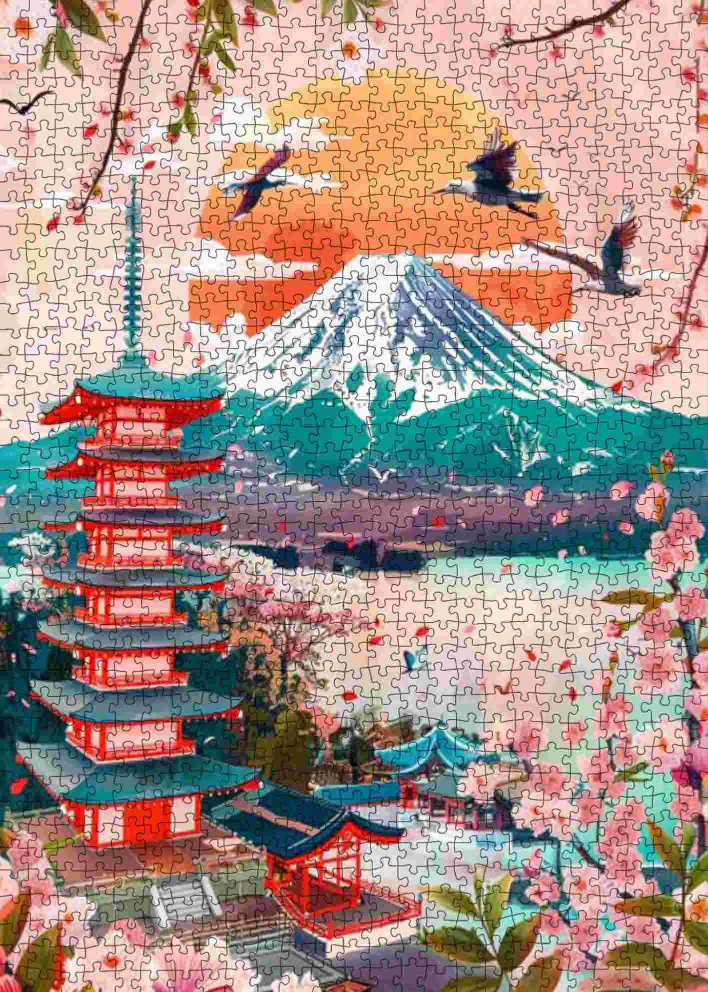 tucocoo-cherry-blossoms-mount-fuji-puzzle-1000-teile-japan image 2