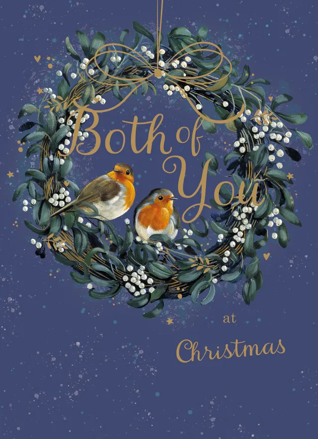 otter-house-christmas-both-of-you-robin-wreath-weihnachtskarte image 1