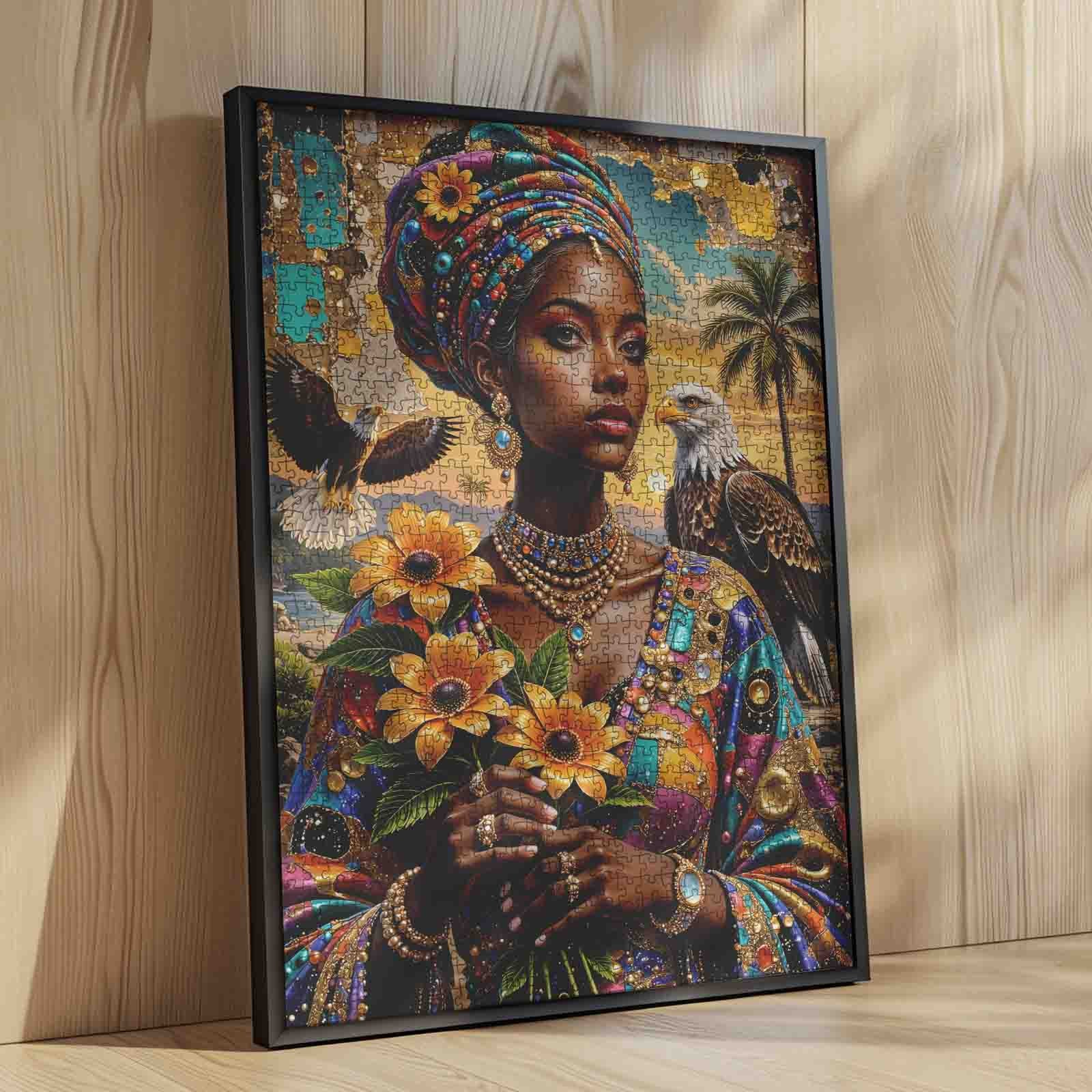 tucocoo-african-queen-with-eagles-puzzle-1000-teile-portrait image 4