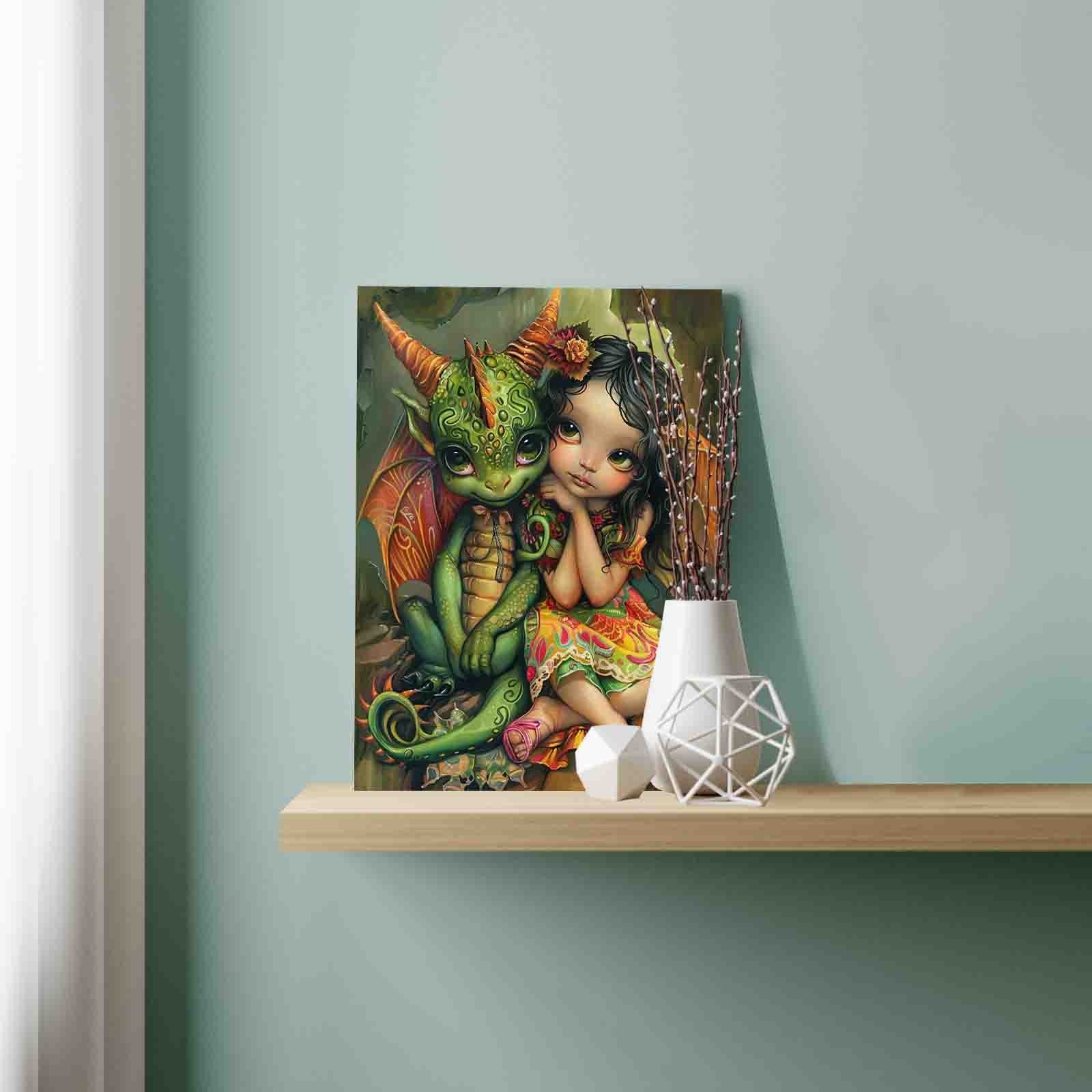 tucocoo-paint-by-numbers-girl-and-dragon-companions-malen-nach-zahlen-ohne-rahme image 3