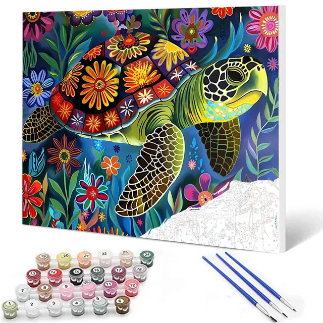 tucocoo-paint-by-numbers-tropical-turtle-malen-nach-zahlen-40x50cm-meer image 1