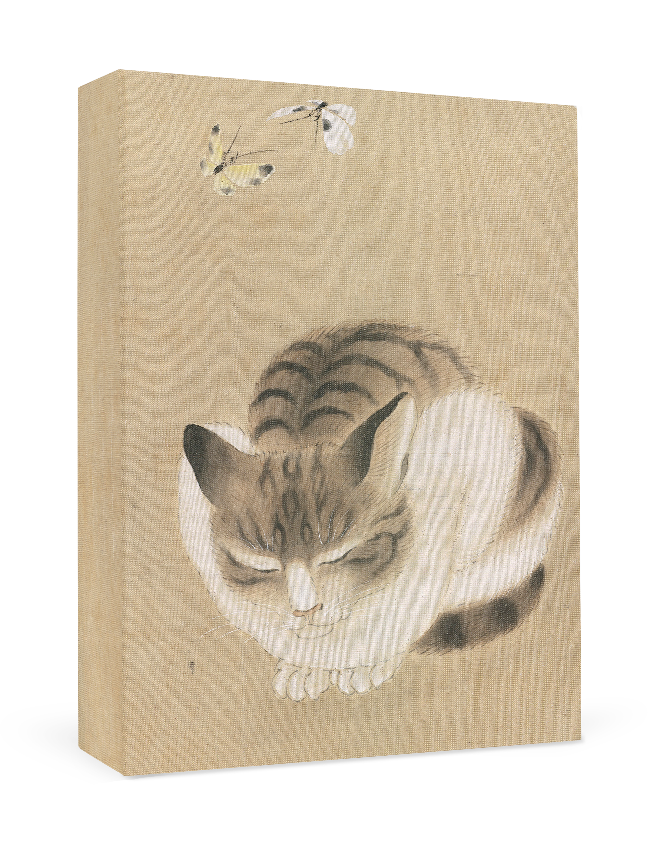 pomegranate-sleeping-cat-and-butterflies-mini-karten-katzenmotiv image 1