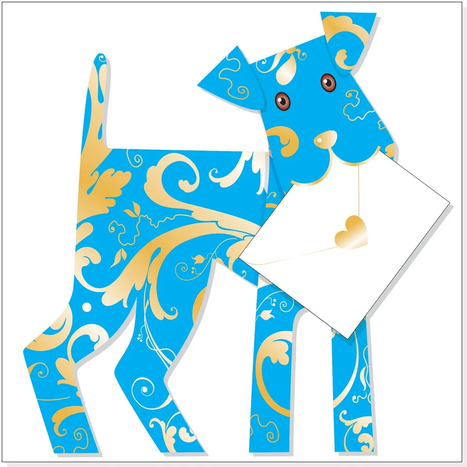 otter-house-special-delivery-binky-hund-gru-karte-3d-tiermotiv image 1
