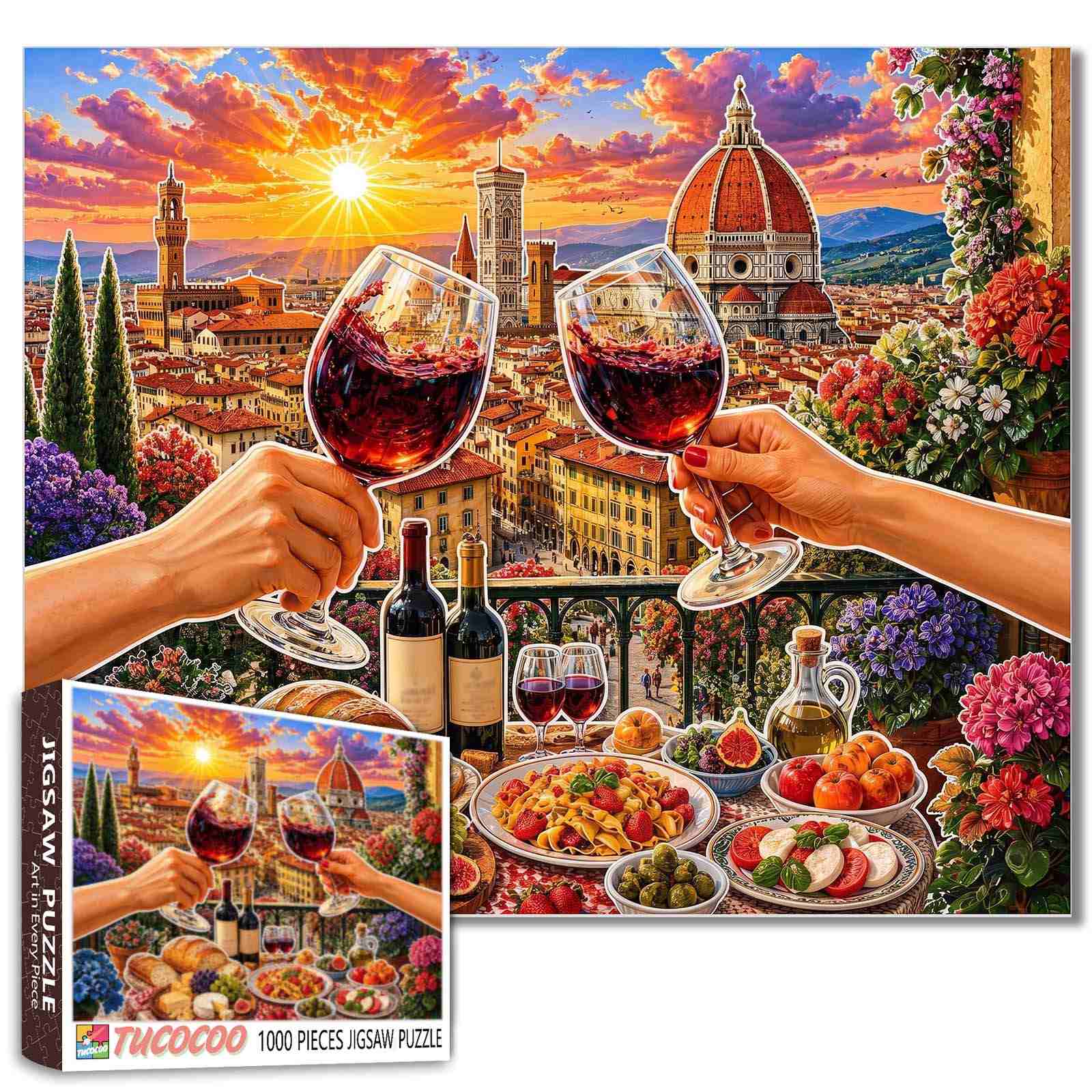 tucocoo-jigsaw-puzzles-florence-sunset-puzzle-1000-teile-wein image 1