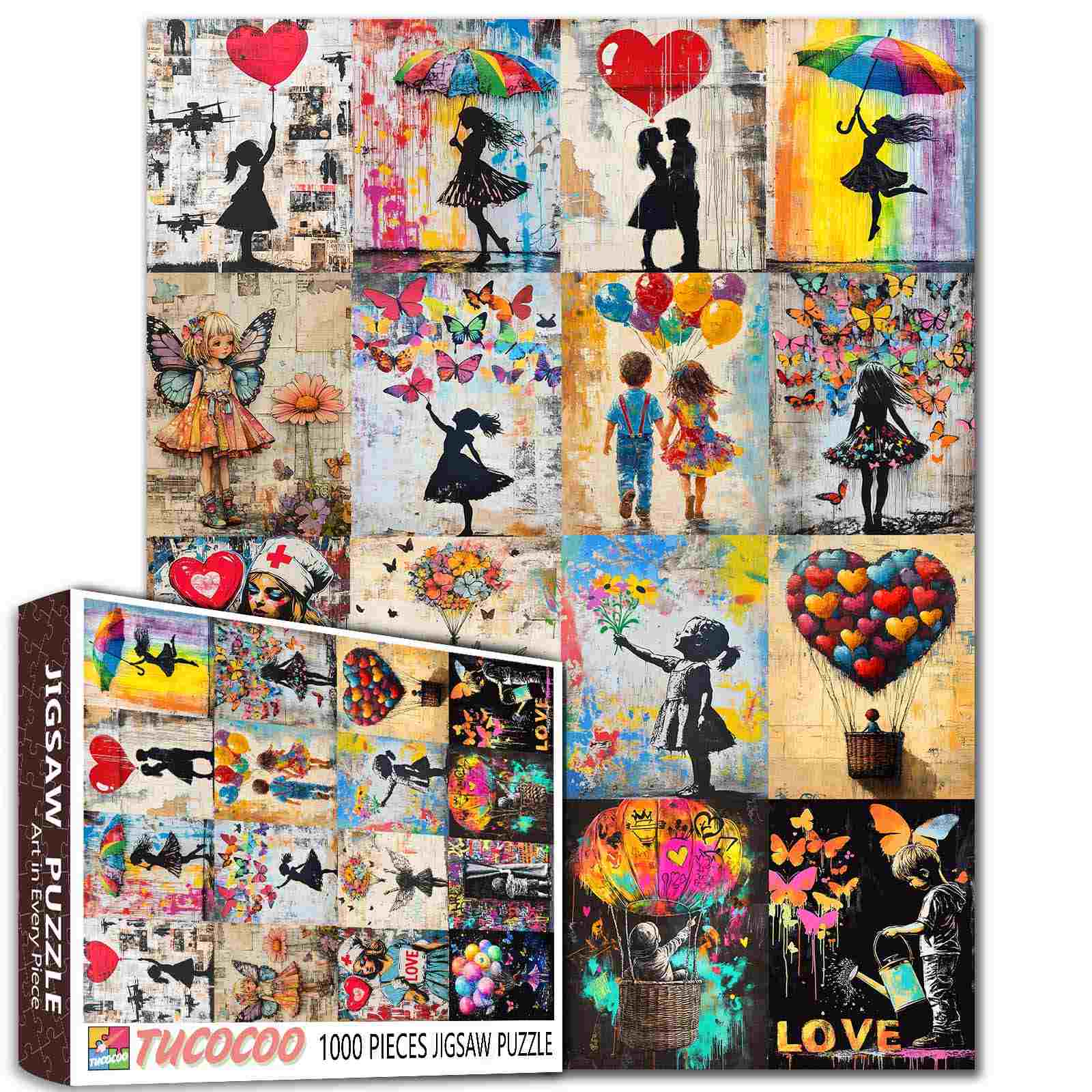 tucocoo-silhouette-love-graffiti-puzzle-1000-teile-collage image 1