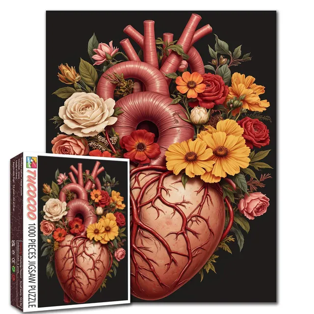 tucocoo-floral-heart-puzzle-1000-teile-blumenherz image 1