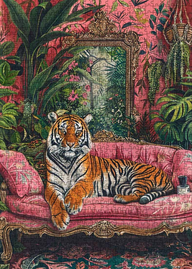 tucocoo-tiger-auf-samtsofa-puzzle-1000-teile-tiermotiv image 2