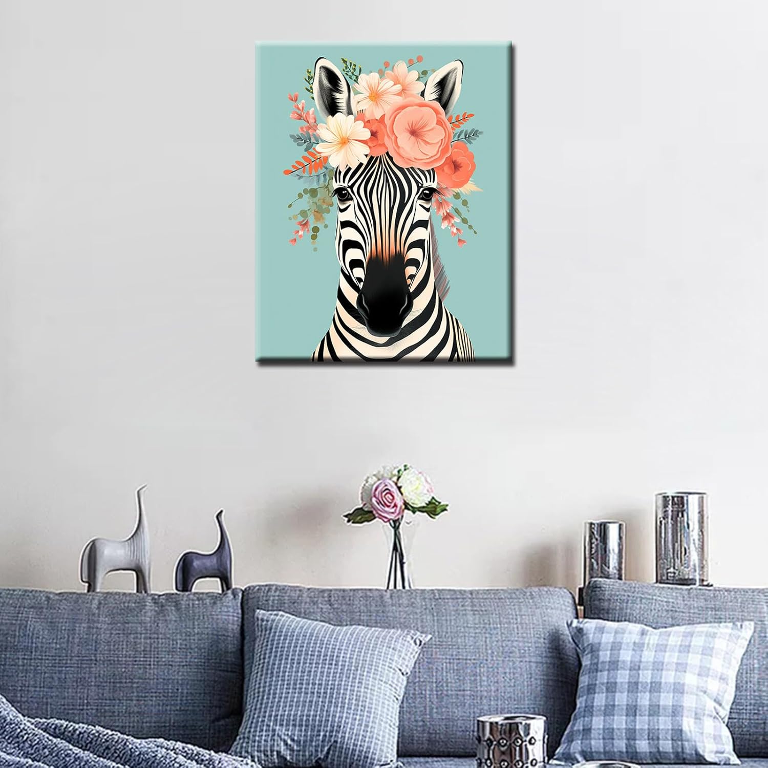 tucocoo-paint-by-numbers-zebra-blumen-malset-40x50-ohne-rahmen image 3