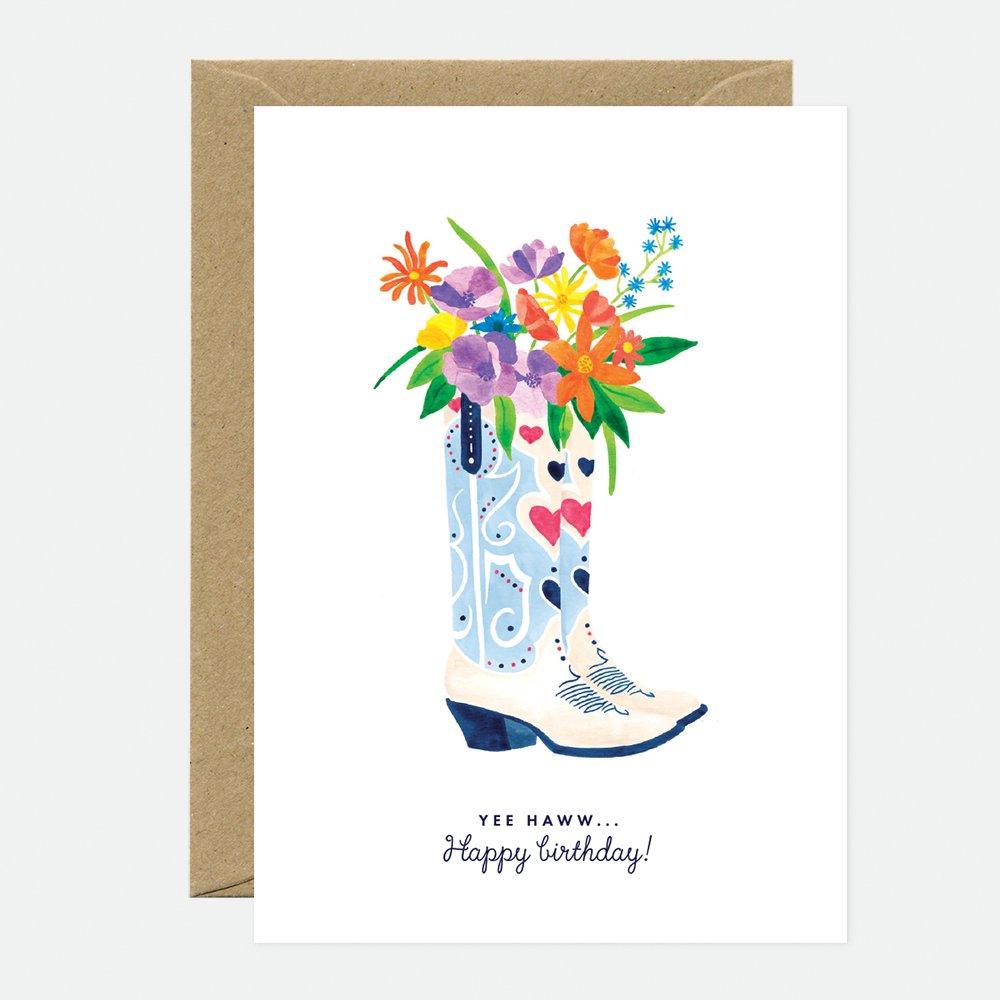 all-the-ways-to-say-santiag-bday-grusskarte-a6-cowboystiefel image 1