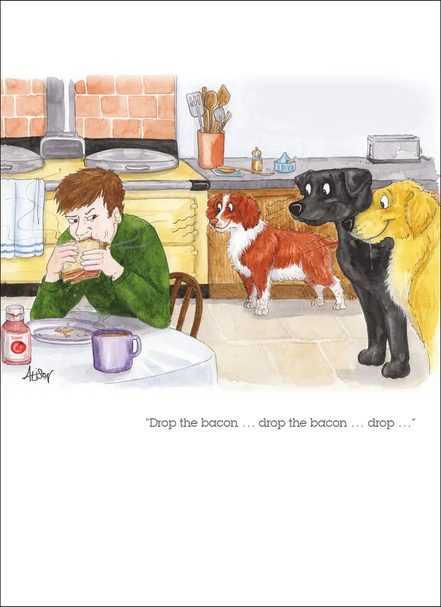 otter-house-alison-s-animals-gru-karte-drop-the-bacon-hund image 1