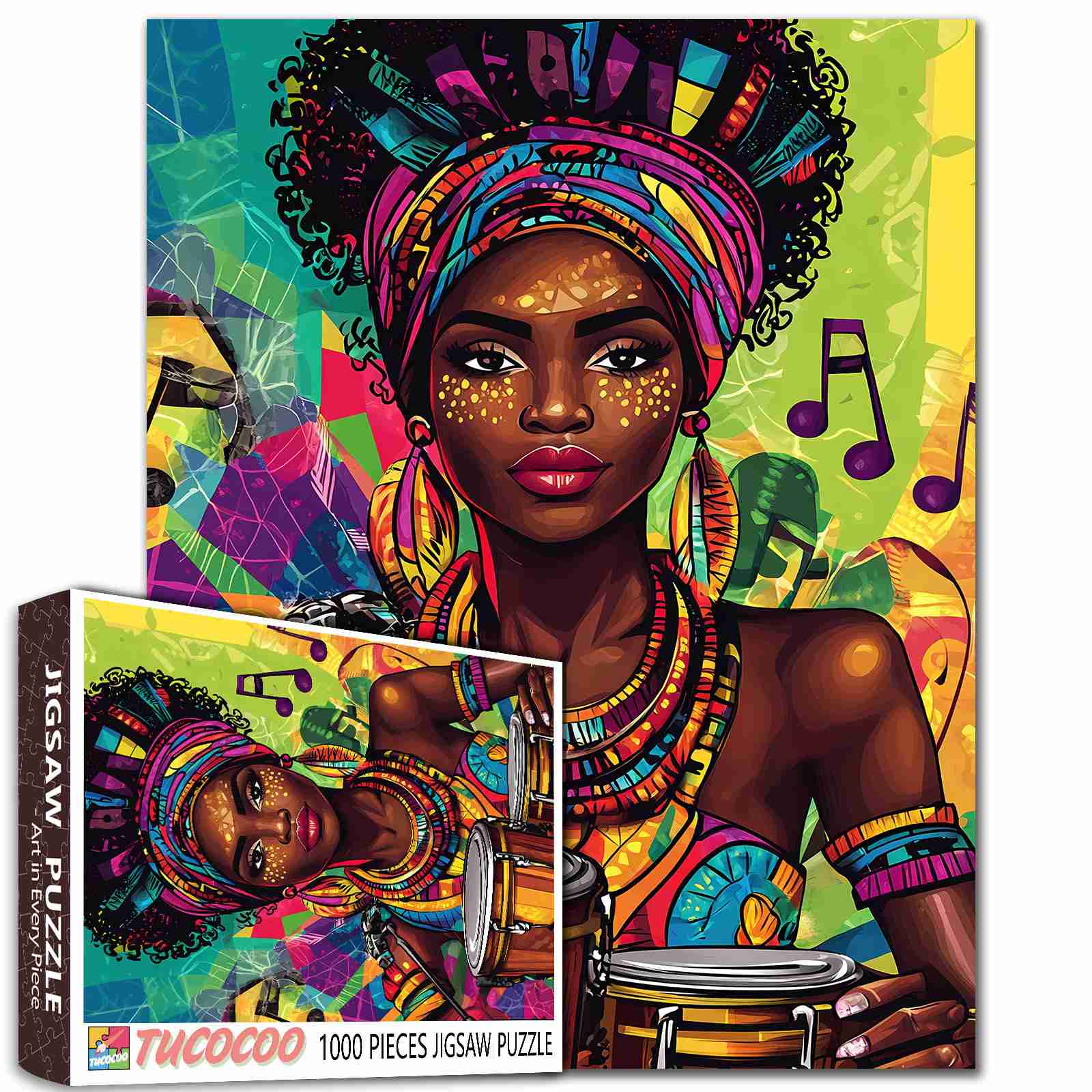 tucocoo-jigsaw-vibrant-african-drummer-puzzle-1000-teile image 1