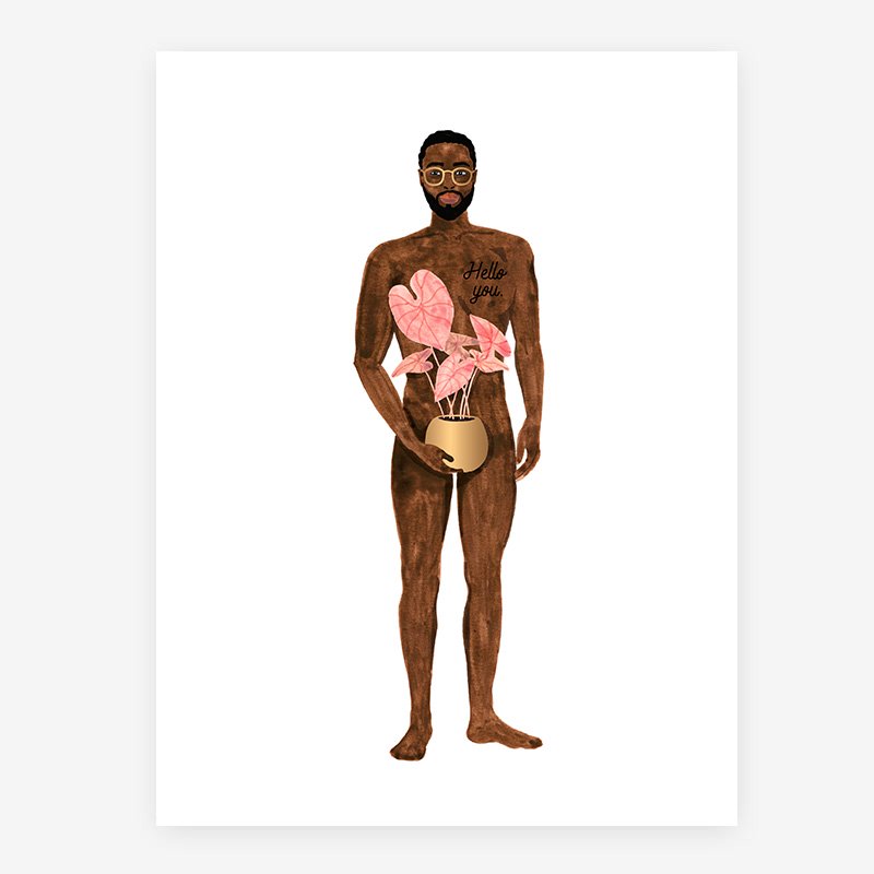 all-the-ways-to-say-naked-boy-with-a-plant-poster-18x24-natur image 1