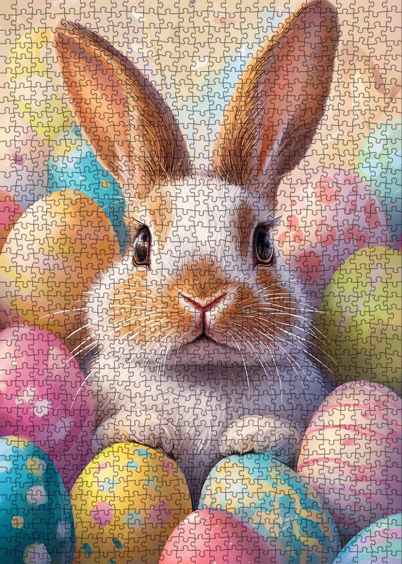 tucocoo-easter-bunny-surrounded-by-colorful-eggs-puzzle-1000-teile-ostern image 2