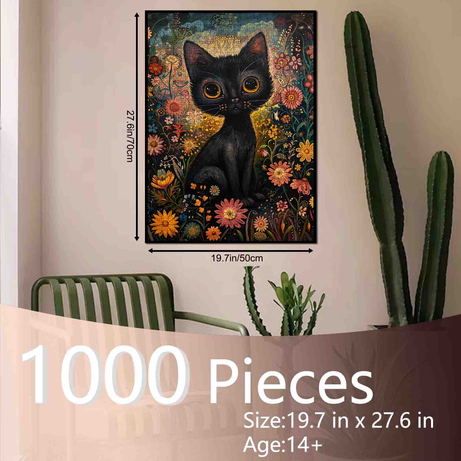 tucocoo-jigsaw-midnight-floral-cat-dream-puzzle-1000-teile-katze image 5