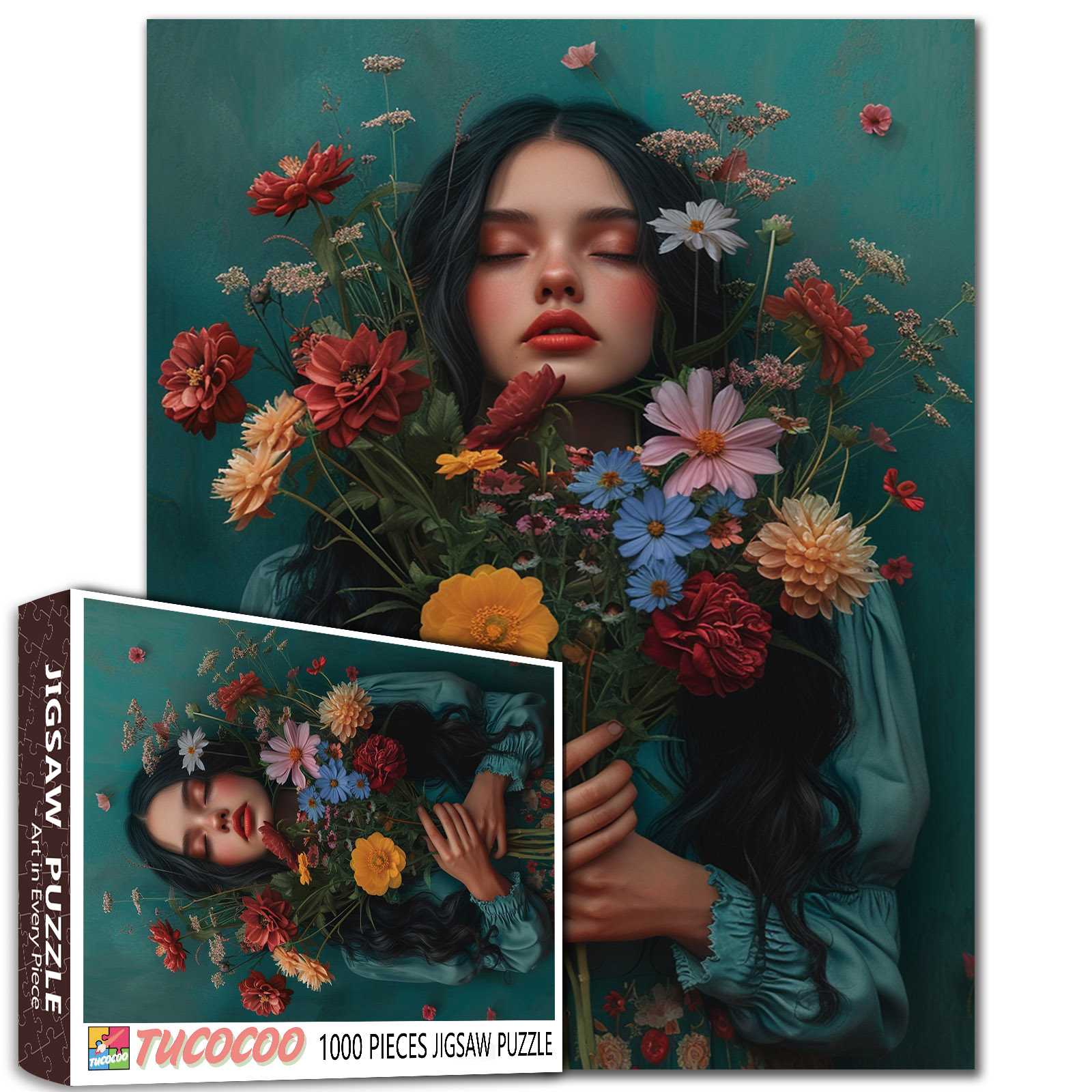 tucocoo-jigsaw-a-blossoming-moment-puzzle-1000-teile-blumenfrau image 1