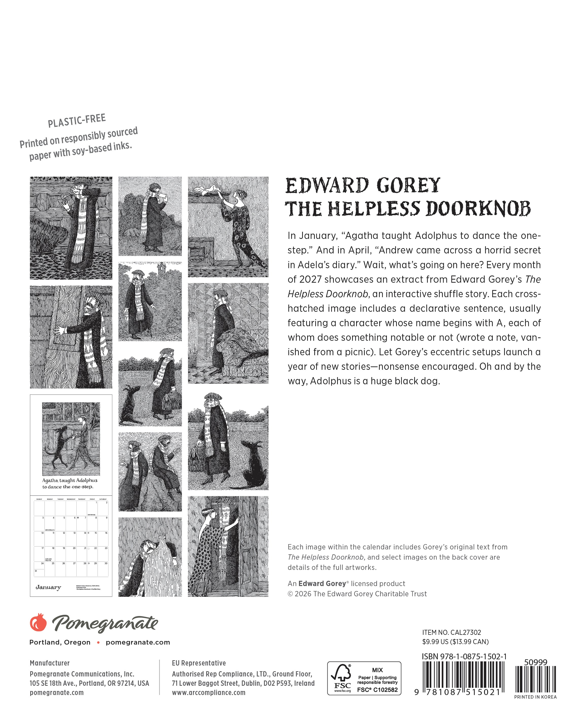 pomegranate-edward-gorey-helpless-doorknob-mini-kalender-2027 image 8
