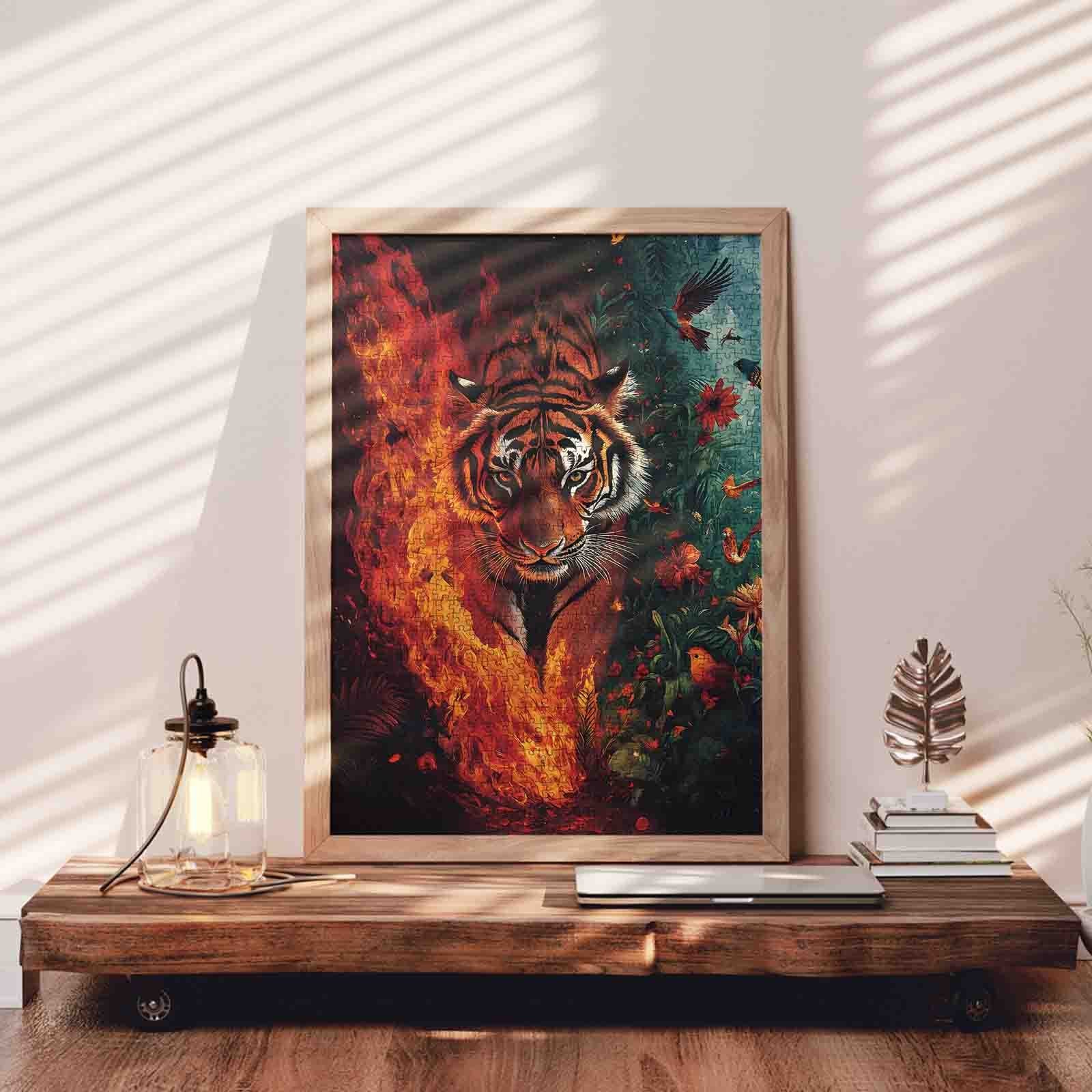 tucocoo-jigsaw-fire-and-jungle-tiger-puzzle-1000-teile-tiere image 3
