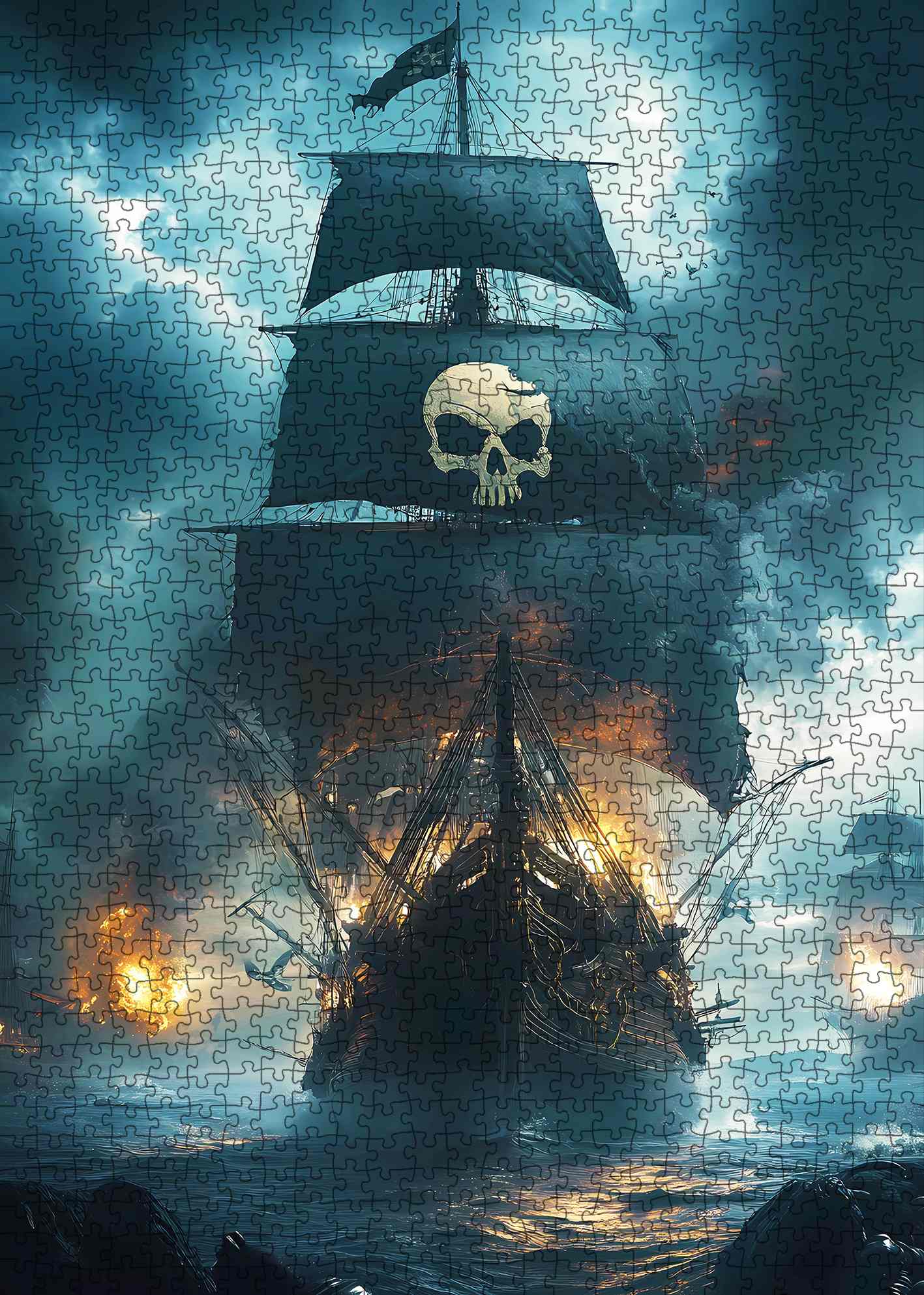 tucocoo-skull-flag-pirate-warship-puzzle-1000-teile image 2