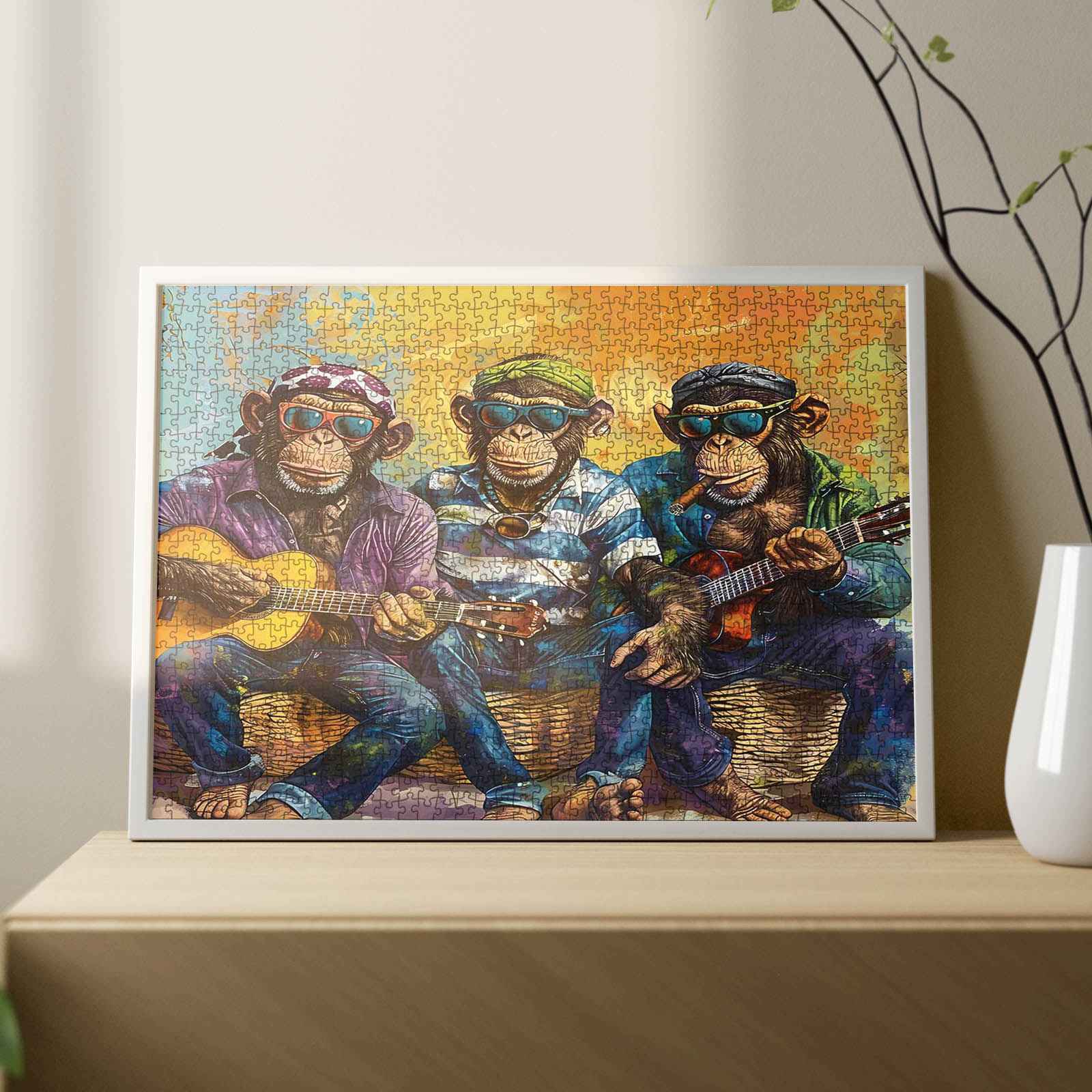 tucocoo-jigsaw-puzzles-schimpansen-gitarre-puzzle-1000-teile-tiere image 3