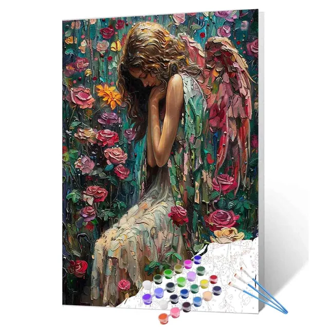 tucocoo-angel-among-roses-malen-nach-zahlen-40x50-engel image 1