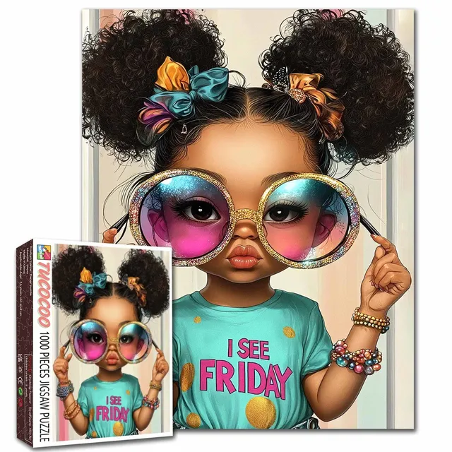 tucocoo-fashion-girl-oversized-glasses-puzzle-1000-teile image 1