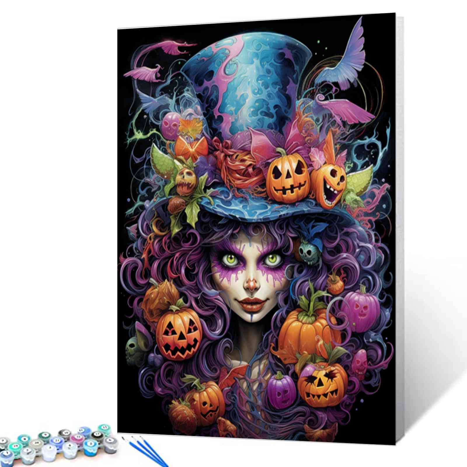 tucocoo-paint-by-numbers-halloween-witch-malset-40x50-k-rbis-hut image 1