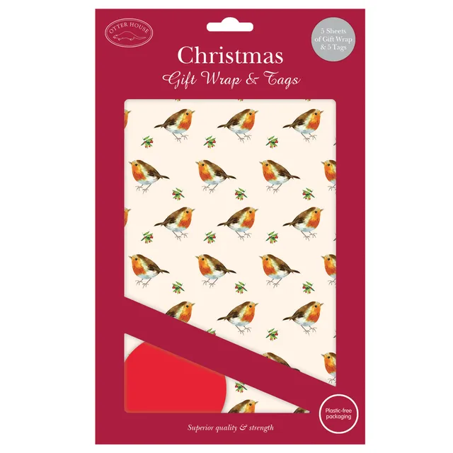 otter-house-little-robins-geschenkpapier-5-bogen-tags image 1
