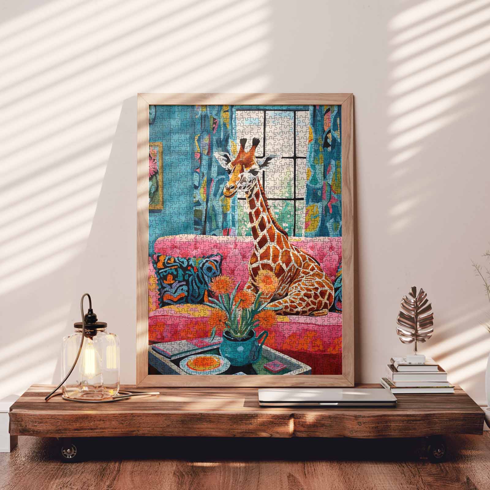 tucocoo-colorful-giraffe-in-cozy-living-room-puzzle-1000-teile image 3