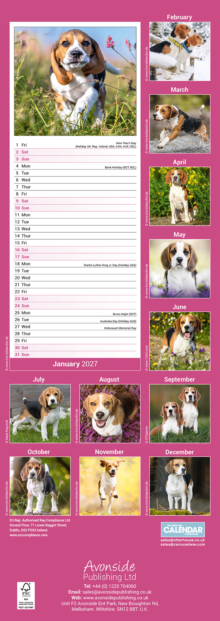 otter-house-beagle-slim-kalender-2027-hundekalender image 2