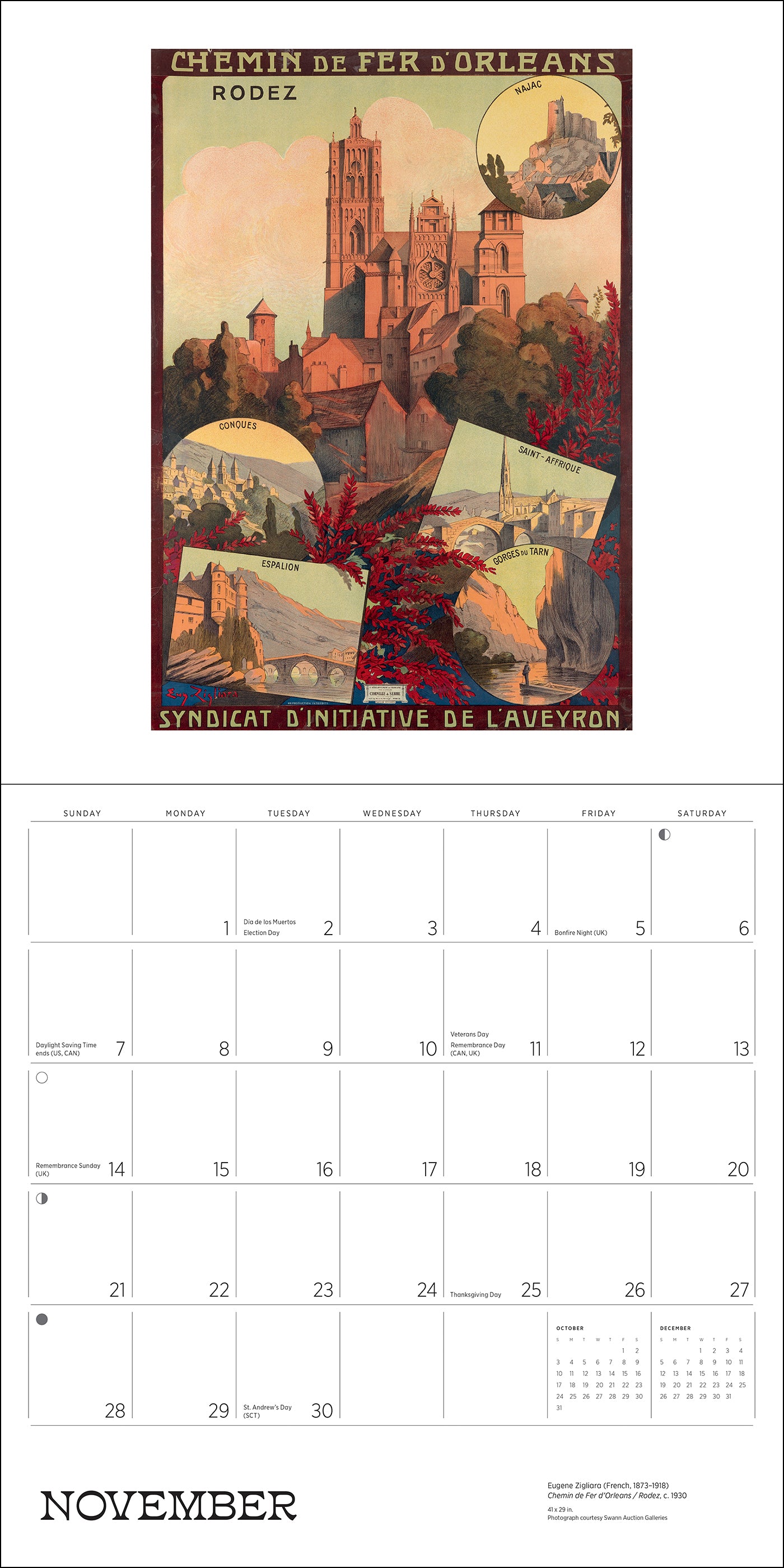 pomegranate-wall-calendar-france-vintage-travel-posters-wandkalender-2027 image 5