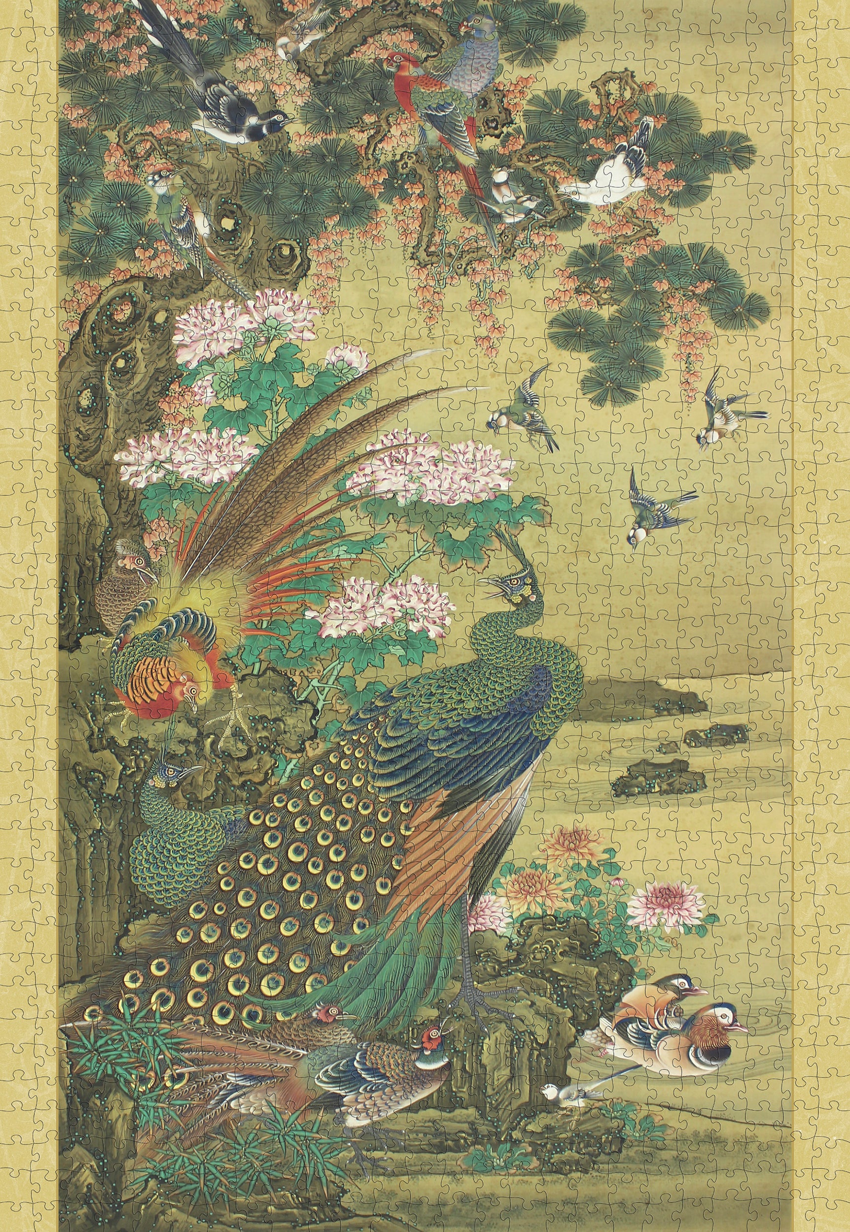 pomegranate-birds-flowers-puzzle-1000-teile-japan-v-gel image 2