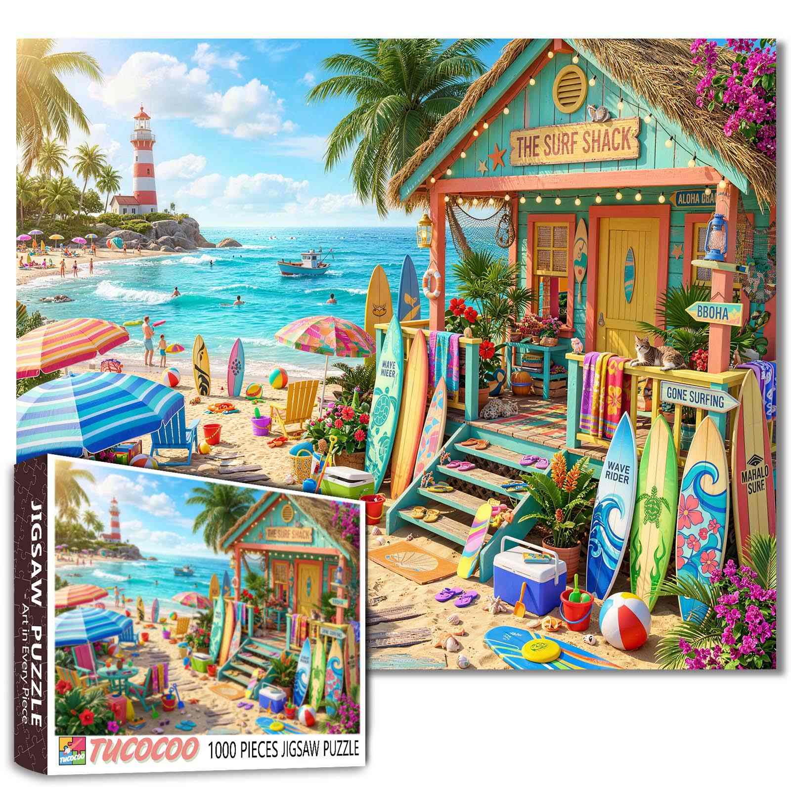 tucocoo-tropical-surf-shack-puzzle-1000-teile-strand image 1