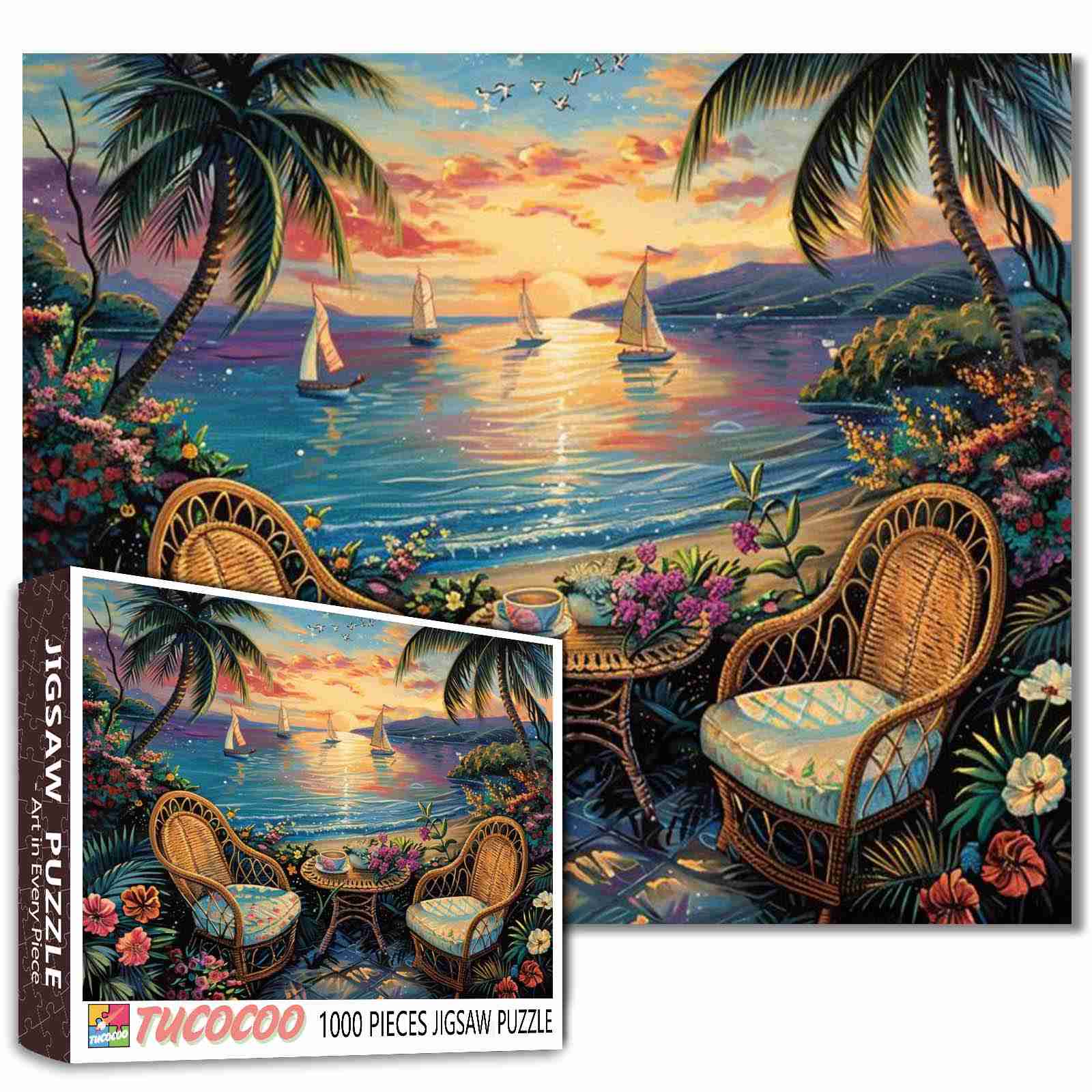 tucocoo-seaside-sunset-puzzle-1000-teile-meer-strand image 1