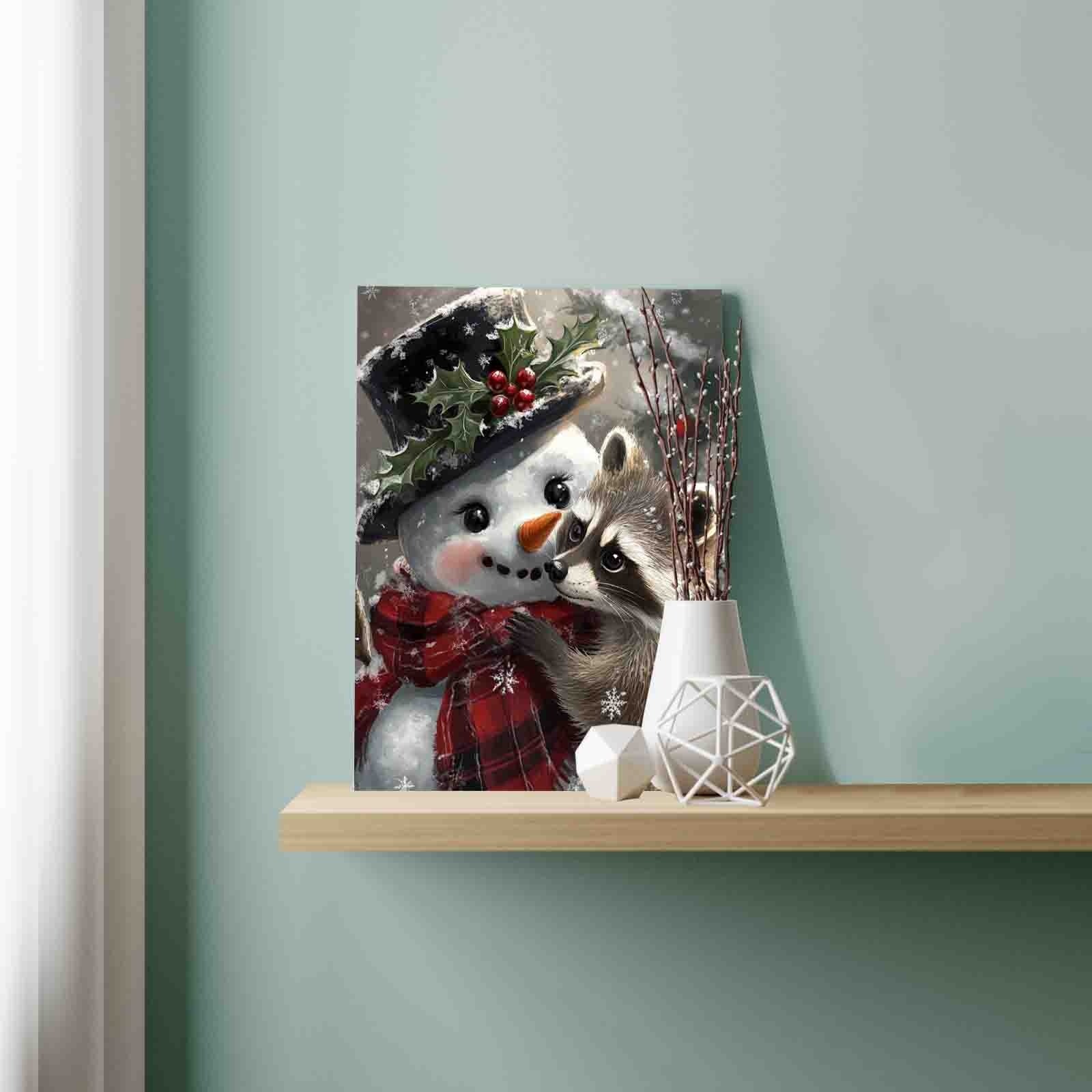 tucocoo-raccoon-hug-snowman-malen-nach-zahlen-40x50-ohne-rahmen image 3